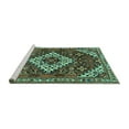 thumbnail image 2 of Ahgly Company Machine Washable Indoor Square Persian Turquoise Blue Traditional Area Rugs, 6' Square, 2 of 4