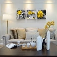 thumbnail image 3 of Canvas Wall Art For Bedroom Wall Decor For Kitchen Living Room Decor Girls Room Wall Decorations Black And White Wall Pictures Artwork Yellow Rose Flowers Canvas Prints Bathroom Home Decor 3 Piece, 3 of 6
