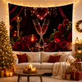 thumbnail image 3 of Lit Candle Slender with Stemmed Champagne Flutes, Cozy Farmhouse for Farmhouse Decor Lovers, Wall Decor, Valentine'S Day Gift, Tapestry Wall Hanging for Dorm and Living Room, 3 of 7