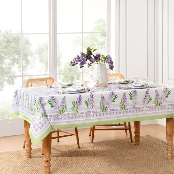 Elrene Home Fashions Lilac Garden Floral Tablecloth, Multi, 60" x 84"