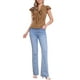 thumbnail image 2 of Blusa de mujer INSPIRE CHIC con lunares, cuello con lazo, mangas acampanadas, top para el trabajo, talla XL, color marrón, 2 of 6