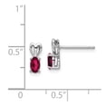 thumbnail image 3 of 925 Sterling Silver Rhodium-plated Created Ruby Earrings; for Adults and Teens; for Women and Men, 3 of 3