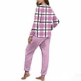 thumbnail image 5 of Plaid Lounge Sets for Women Fleece 2 Piece Jogger Pajama Long Sleeve Pants Loungewear Winter Casual Matching Outfits New Pajamas for Women Set Pinky XXL, 5 of 7
