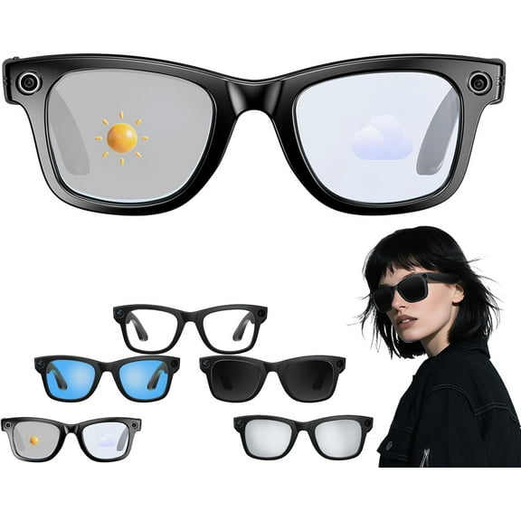 CyanVue AI Smart Glasses, Smart Glasses with Camera and Bluetooth, 800W Camera & 1080P,AI Translator, Voice Assistant UV Protection,Anti-Blue Light Glasses Everyday Wear