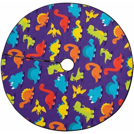 ZHANZZK Lebaism Dinosaur Xmas Christmas Tree Skirt Stand Mat for Holiday Party Decoration Indoor Outdoor 36 inches