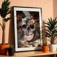 thumbnail image 4 of Canyon Skull - Illustration Surrealism Waterfall Nature Fantasy Landscape Bird Scenic Black Framed Wall Art Print 9 x 12 inches, 4 of 13