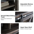 thumbnail image 3 of OKD Farmhouse 58" Wide TV Stand with Sliding Barn Door for TVs up to 65 inch,, Dark Rustic Oak, 3 of 4