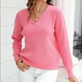 thumbnail image 5 of Lovskoo Sweaters for Women Trendy Comfortable Casual Pullover Long Sleeve Blouse Sweater Pink, 5 of 5