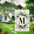 thumbnail image 3 of Bandera De Jardín Con Monograma Floral Para Exteriores, Pequeña Bandera De Yute Con Las Iniciales Del Apellido De La Familia, 3 of 3