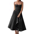 thumbnail image 1 of ZAXARRA Robe d'Été Décontractée pour Femmes, Ligne A, Couleur Unie, Sans Manches, Dos Nu, Robe Midi, Mode, Poches Latérales, Coupe Basse, 1 of 9