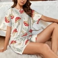 thumbnail image 6 of Bixox Women's Cartoon Flat Mushrooms Printed Pajama Set 2 Piece Lounge Set Top and Shorts Soft Pajamas, Shorts with Pockets, 6 of 7