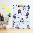 thumbnail image 2 of FORMRS Acrylic Clipboard with Low Profile Clip Standard A4 Letter Size, 12.5" x 9", Blue Ice Hockey, 2 of 8