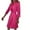 Hot Pink, variant on cfhntfmh Women's Long Sleeve Dresses Wrap V Neck Belted Bodycon Formal Work Dress Pleated Cocktail Mini Dress