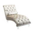 thumbnail image 3 of Velvet Concubine Sofa, Modern Long Lounger Leisure Concubine Sofa with Acrylic Feet, Traditional Design Chaise for Home Living Room, Bedroom, Reading Room, Office, Beige, 3 of 7