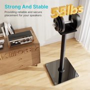 Speaker Stands Pair for Surround Sound,55 LBS Capacity,30.1 inch Floor Bookshlef Speaker Stands,Cable Management,Large Base,1 Pair,Black