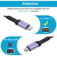 thumbnail image 4 of USB C Cable,FiveBox USB A to USB C Cables 6ft 3pack Android Type C Charging Cords 3A Fast USB C Charger Cables Nylon Braided USB C Charging Cable USB to Type C Cable 6ft(White,Purple,Blue), 4 of 8