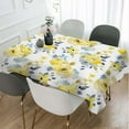 thumbnail image 2 of TKS MITLAN Yellow Blue Flowers Tablecloth Decor Watercolor Plant Tender Petal Bright Summer Romantic Table Cloth Dining Room Kitchen Table Cover 60" X 84" Oblong/Rectangle, 2 of 16