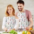 thumbnail image 4 of Easter and Gnomes White Pattern Apron with Pockets, Cotton Linen Waterproof Adjustable Apron for Women, Kitchen Cooking Gardening BBQ Salon Apron, 33x27 Inch, 4 of 6