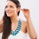 thumbnail image 5 of Collar tejido con colgante de cáscara de coco, estilo bohemio, para niñas y mujeres (azul cielo), 5 of 8