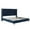 Blue, variant on Tcbosik Queen Size Bed Frame, Upholstered Velvet Platform Bed with Button Tufted Headboard, No Box Spring Needed, Ivory
