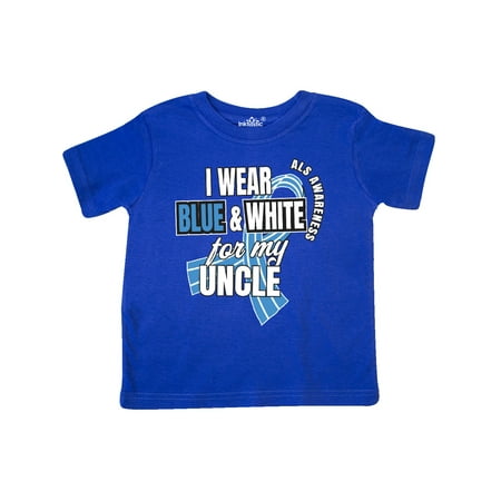 

Inktastic I Wear Blue and White For My Uncle ALS Awareness Gift Toddler Boy or Toddler Girl T-Shirt