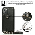 thumbnail image 6 of Crossbody Phone Case for iPhone 13(6.1") 2021, Allytech PU Leather Back Card Holder Detachable Lanyard Adjustable Strap Drop Protection Purse Slim Bag Case for iPhone 13 2021, Black, 6 of 6