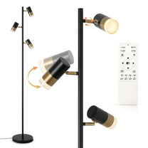 ADISUN 61" 3-Light Modern Dimmable Black and Gold Tree Floor Lamp