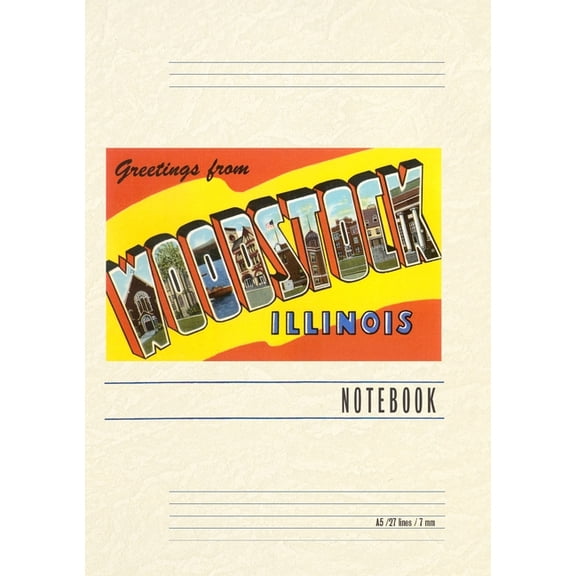 Vintage Lined Notebook Greetings from Woodstock, Illinois, (Paperback)