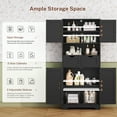 thumbnail image 3 of 57.8" H Tall Storage Cabinet with Adjustable Shelf, Bathroom Cabinet with 2 Drawers, Linen Cabinet for Living Room, Black, 3 of 8