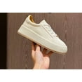 thumbnail image 4 of Women's Cream White Platform Sneakers, Stylish Lace - Up Casual Shoes, Comfortable Thick - Soled Fashion Sneakers for Daily Wear, 4 of 13