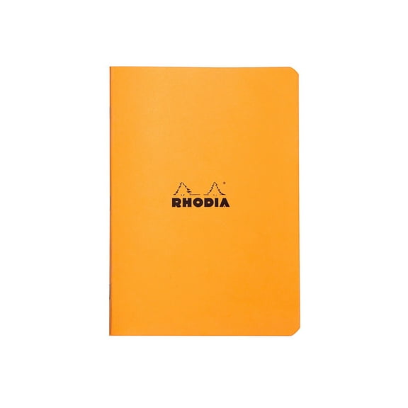 Rhodia Side Stapled Notebook, Lined, 6 in x 8.25 in, Orange