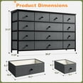 thumbnail image 3 of Romorgniz Dresser TV Stand, 13 Drawer Dressers for Bedroom, Chest of Drawers for 45" Long TV, Fabric Dresser for Storage, Gray, 3 of 8