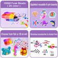 thumbnail image 4 of Fuse Beads Kit,10000PCS 5MM 24 Colors , Mini 3-Layer Storage Box, 6 Patterns, Ironing Papers,Tweezers, Keychains &DIY Craft Set with Tools & Accessories Craft,Unisex,Ocean Theme, 4 of 8