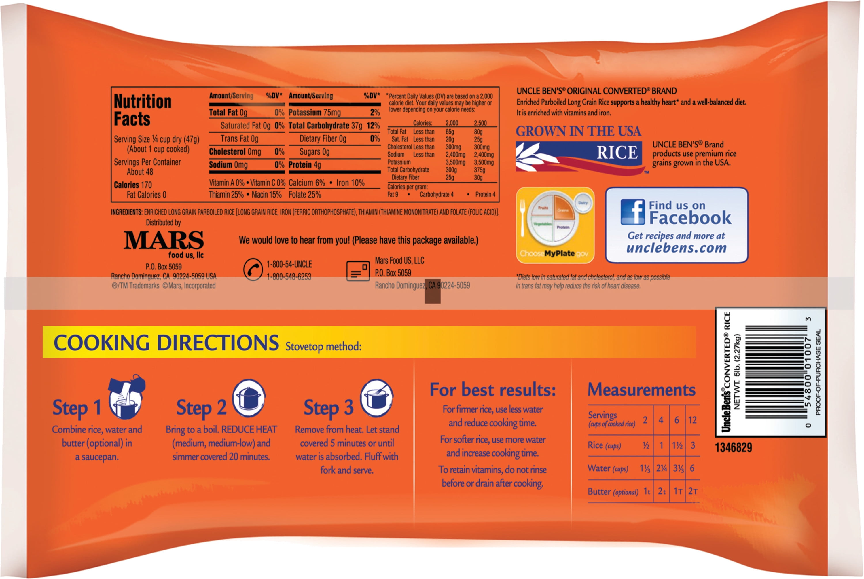 Uncle Ben S Original Rice Nutrition Facts Bios Pics