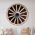 thumbnail image 2 of Designart 'Country Wagon Wheel on Wooden Wall Clock' Farmhouse wall clock, 2 of 6