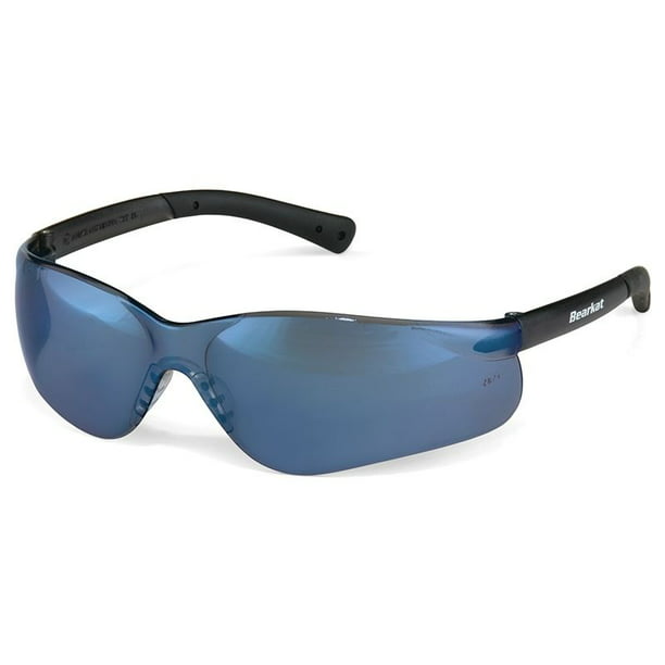 Crews Bearkat 3 Safety Glasses | Blue Mirror Lenses | Soft Gel Nose Pad ...