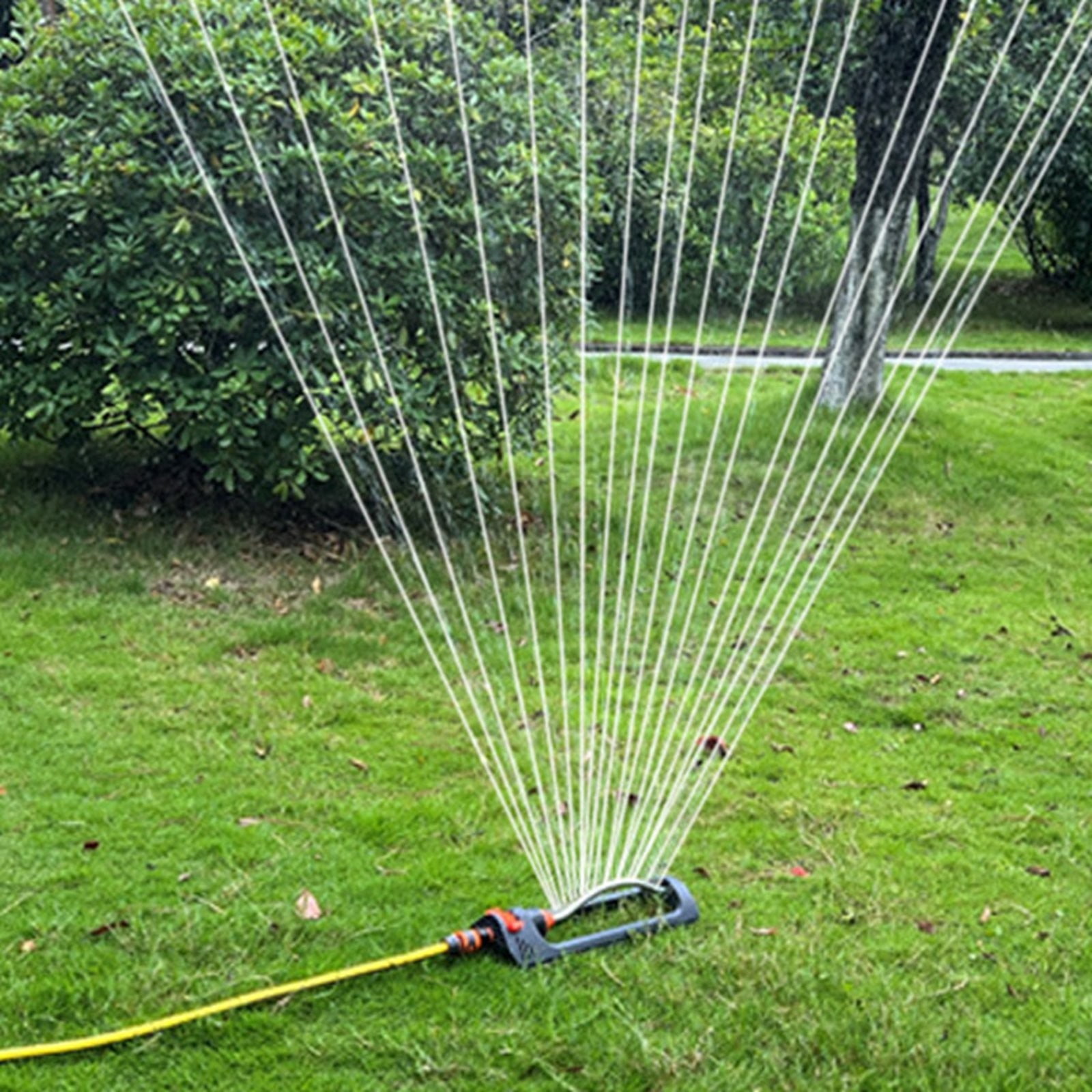 Oscillating Lawn Sprinkler with 19 Brass Nozzles, Adjustable 4 Spray Modes, Covers Up to 3,600 sq.ft, Heavy Base & Self-Cleaning Jet for Yard, Garden & Agricultural Irrigation
