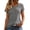 Gray, variant on Womens Tops Trendy Eyelet Hollow Out Henley Shirts Casual Loose Fit Summer Basic Tees Work Breathable Short Sleeve Blouses S-XXL