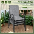 thumbnail image 6 of Hyxoo Patio Chairs Teslin Stackable Outdoor Chairs Dining Chairs Set of 4 for Lawn Balcony Porch Outside (Grey), 6 of 8
