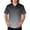 Dark Gray, variant on Men's Tie-Dye Gradient Print Top with V-Neck and Pockets, Comfort Fit for Care and Daily Work, Two-Tone Ombre Shirt for Healthcare Workers and Staff,Blue,S
