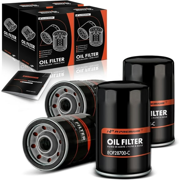 A-Premium 4-PC 10K Miles Protection Spin On Oil Filter Compatible with Volkswagen Jetta & Audi & BMW 325, 325e, 325es, 325i, 325is, 325iX & Porsche & Pontiac & NSU & Maserati & Lotus & American Motors
