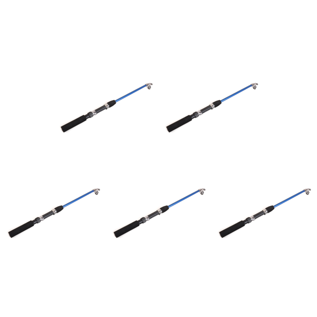 5uds. Pesca en hielo Cañas de invierno Mini alimentador Aparejo de poste de mar al aire libre (110 cm)