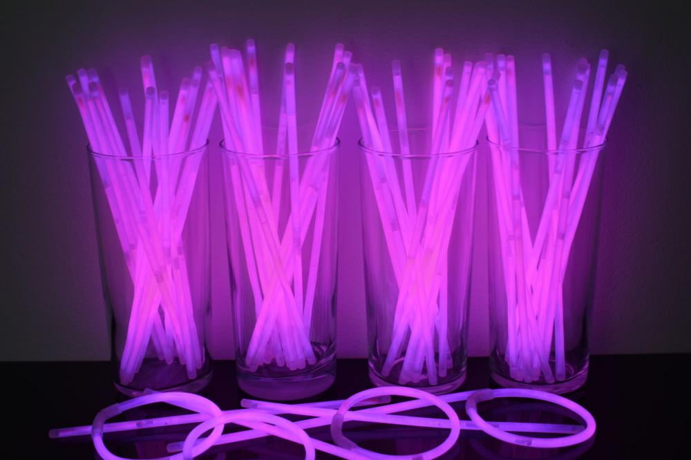 DirectGlow 200ct Pink/Purple Glow Bracelets Glow in The Dark Party Favors 