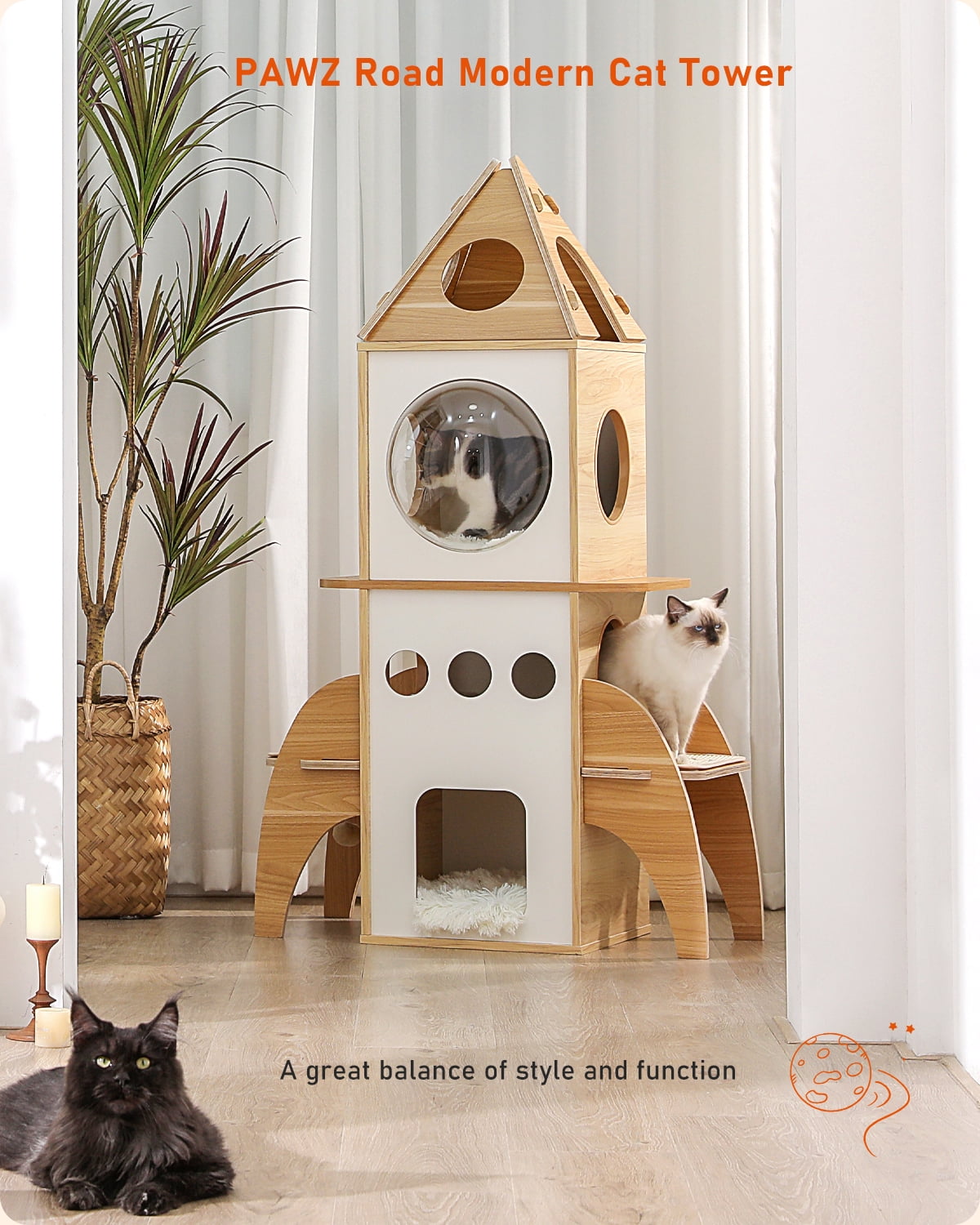 Cat Tower Tree & Dog House Compatible with Lego – Purrfection Meow