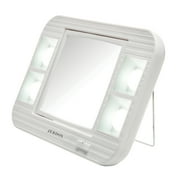 JERDON STYLE Jerdon Two-Sided Makeup Mirror with LED Lights - 5X-1X Magnification, White, Plug In or Battery - Model J1015