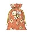 thumbnail image 2 of ZICANCN Christmas Gift Bags, Fantasy Cute Honeybees Reusable Fabric Drawstring Storage Bags with Drawstring, Medium Size, 2 of 7