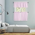 thumbnail image 5 of Pink White Stripe Kitchen Curtains Sets for Windows 24 Inch Length, Modern Minimalist Geometric Striped Rod Pocket Window Treatments Tier Curtains and Valances Set for Bedroom/Bathroom, 5 of 8