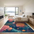 thumbnail image 3 of ODIKA 6'x9' Machine Washable Non-Slip Area Rug, Watercolor Teal High Traffic Rug, Blue, 1057779, 3 of 7