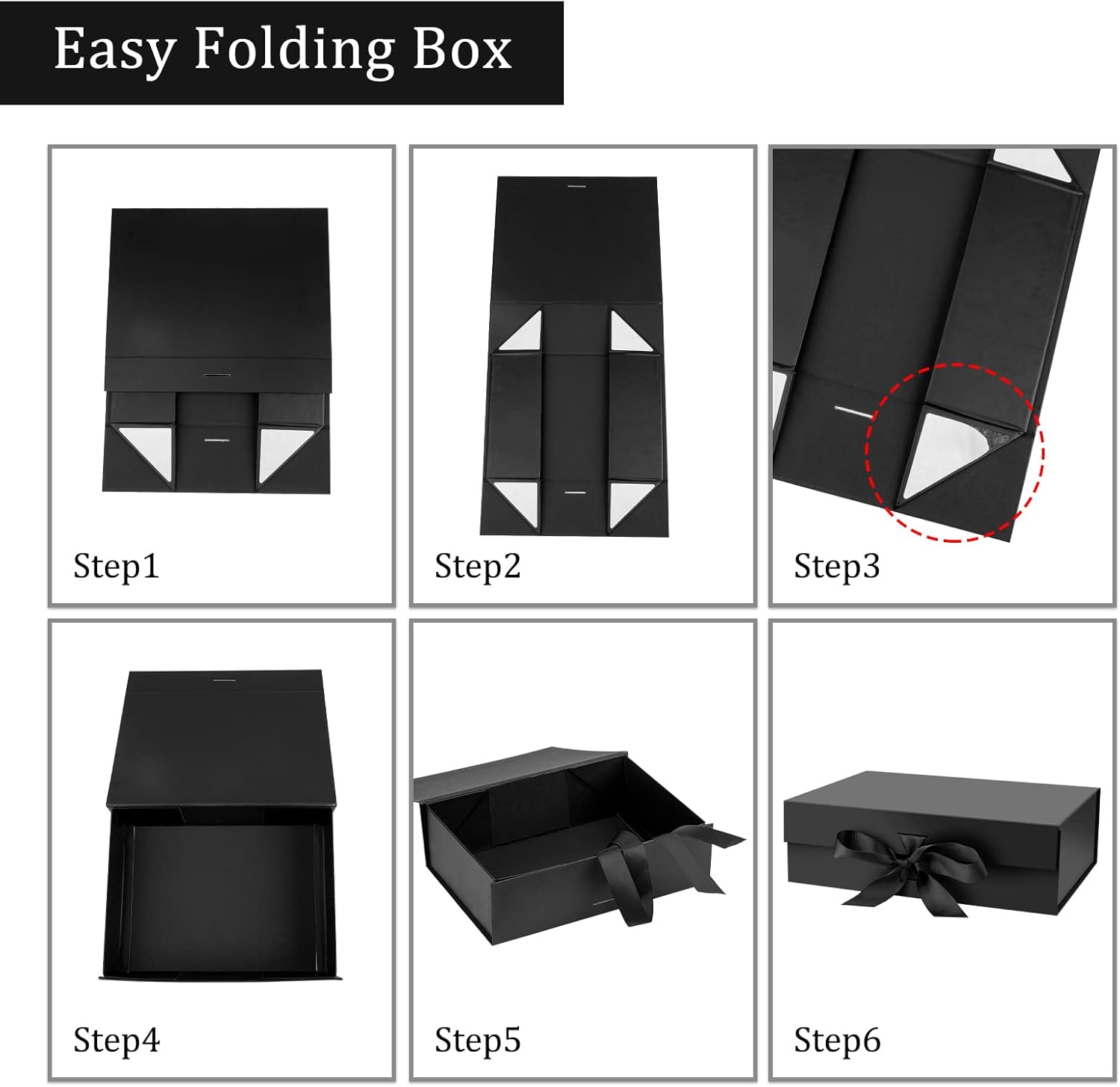 Richtop Black Gift Box with Magnetic Closure 10.5x7.5x3.1 photo 3