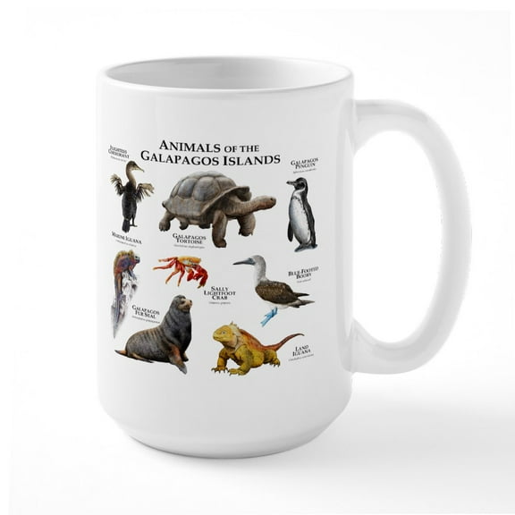 CafePress - Animals Of The Galapagos Islands Large Mug - 15 oz Ceramic Large White Novelty Mug